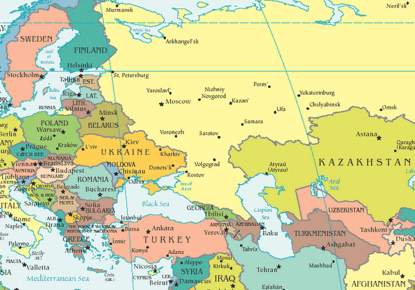 By continents europe, its countries capitals. Eastern Europe Map With